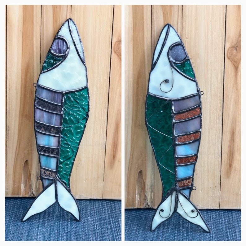 Fish On Stained glass. Suncatcher. Ornament. Trophy. Wall art. Salt Life. Salty. Fish Tales. Original Design. Ready to Ship image 6