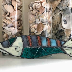 Fish On Stained glass. Suncatcher. Ornament. Trophy. Wall art. Salt Life. Salty. Fish Tales. Original Design. Ready to Ship image 9