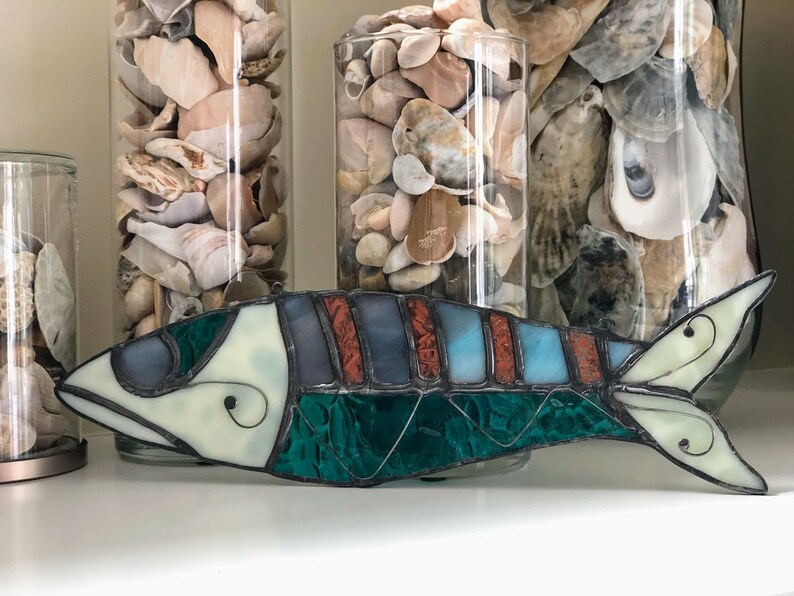 Fish On Stained glass. Suncatcher. Ornament. Trophy. Wall art. Salt Life. Salty. Fish Tales. Original Design. Ready to Ship image 9
