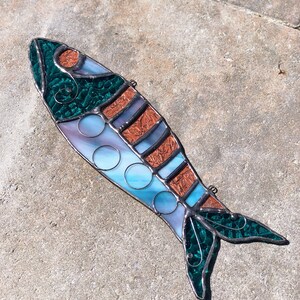 Fish On Stained glass. Suncatcher. Ornament. Trophy. Wall art. Salt Life. Salty. Fish Tales. Original Design. Ready to Ship image 7