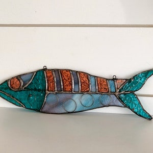 Fish On Stained glass. Suncatcher. Ornament. Trophy. Wall art. Salt Life. Salty. Fish Tales. Original Design. Ready to Ship image 5