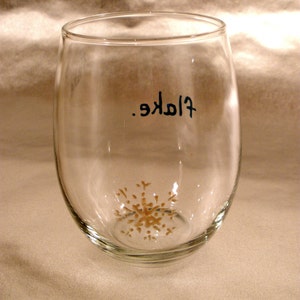 Stemless. Wine Glass. Christmas. Hand painted. Juice glass. Beer. Tumbler. Cocktail. Flake. Gift wrapped. Ready to Ship image 8