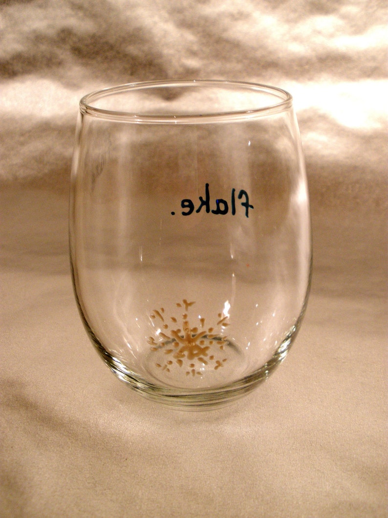 Stemless. Wine Glass. Christmas. Hand painted. Juice glass. Beer. Tumbler. Cocktail. Flake. Gift wrapped. Ready to Ship image 8