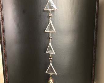 Crystal Triangle Suncatcher: Beveled Glass Ornament, Rainbow Maker