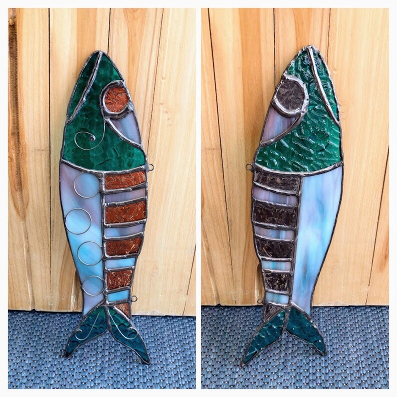 Fish On Stained glass. Suncatcher. Ornament. Trophy. Wall art. Salt Life. Salty. Fish Tales. Original Design. Ready to Ship image 8