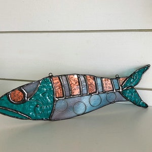 Fish On Stained glass. Suncatcher. Ornament. Trophy. Wall art. Salt Life. Salty. Fish Tales. Original Design. Ready to Ship image 3