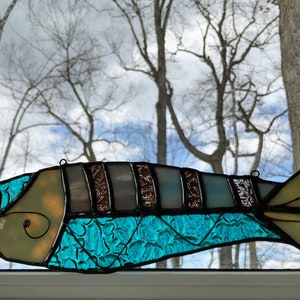 Fish On Stained glass. Suncatcher. Ornament. Trophy. Wall art. Salt Life. Salty. Fish Tales. Original Design. Ready to Ship image 4