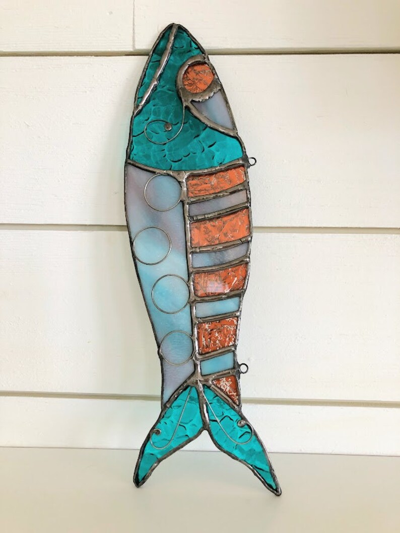 Fish On Stained glass. Suncatcher. Ornament. Trophy. Wall art. Salt Life. Salty. Fish Tales. Original Design. Ready to Ship image 4