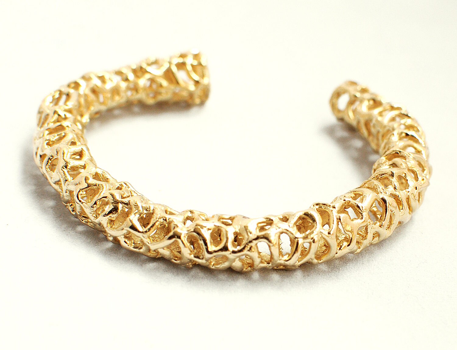 Organic Retro Bangle. 50s Bohemian Scuptural Cuff. Structural Boho ...