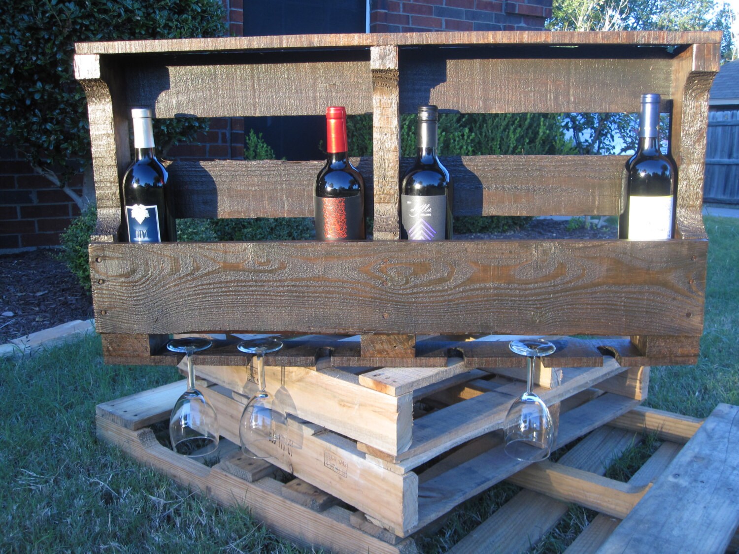 Reclaimed Pallet Wine Rack Etsy