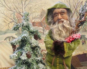 Art Doll/Santa/Polymer Clay/Collectible/Art/Hand Sculpted/OOAK/Christmas/Heirloom/Old World Santa/Handmade Santa