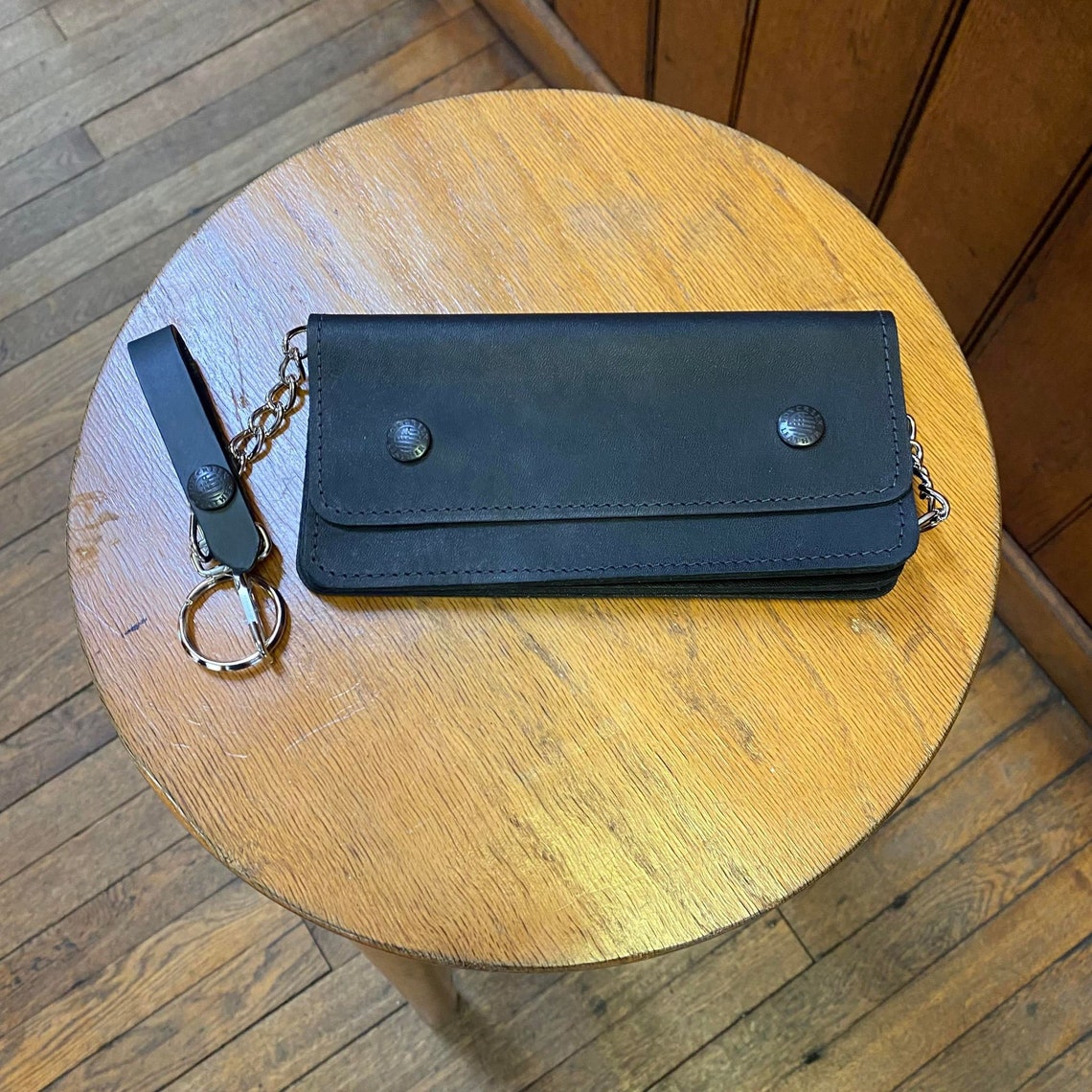 Men's Trucker Wallet With Chain, Leather Wallet With Chain, Leather