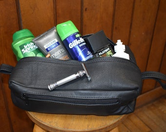 Leather Shaving Kit Bag, Leather Toiletry Bag, Travel Bag
