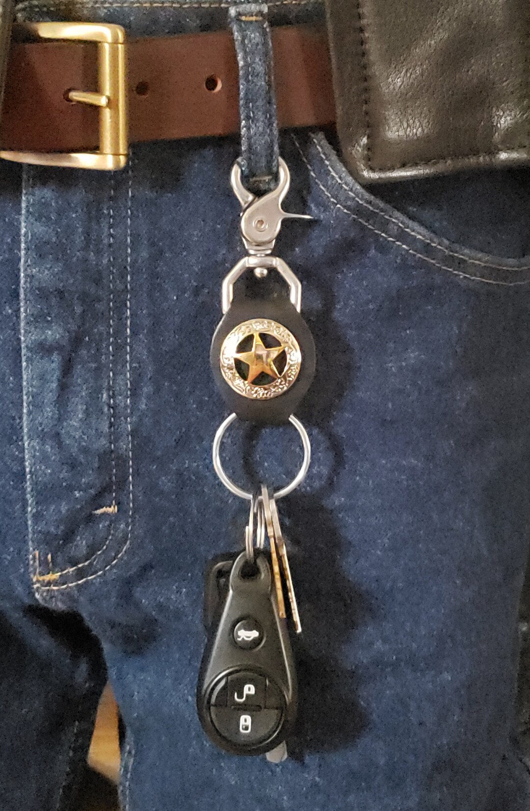 Gold Star Concho Key Fob, Key Holder, Fob for Keys Etsy