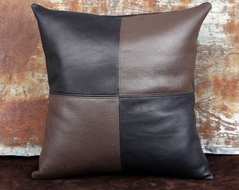 Leather Pillow Cover, handmade pillow cover, leather pillow, made in usa leather pillow