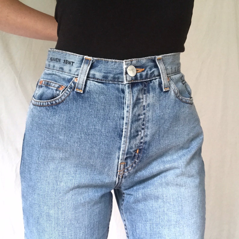 size 26 hand-painted jeans Heaven Sent