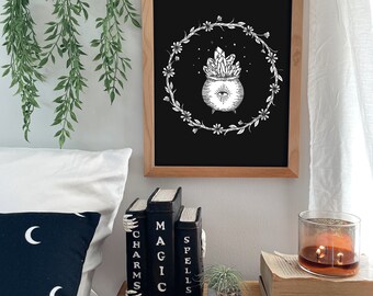 Crystal Cauldron physical art print multiple sizes 8.5” x 11” and 11” x 14” | Art Print | Gallery Wall | Wall Art | Halloween Art Witchy Art
