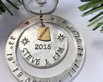 GPS Personalized New Home Ornament - Year Ornament - Our New Home Ornament - Realtor Gift