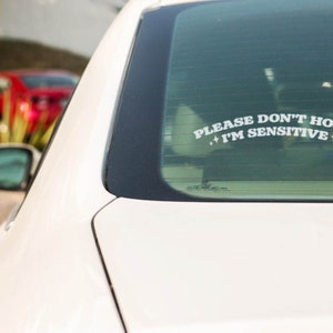 Please Don’t Honk I’m Sensitive Car Decal