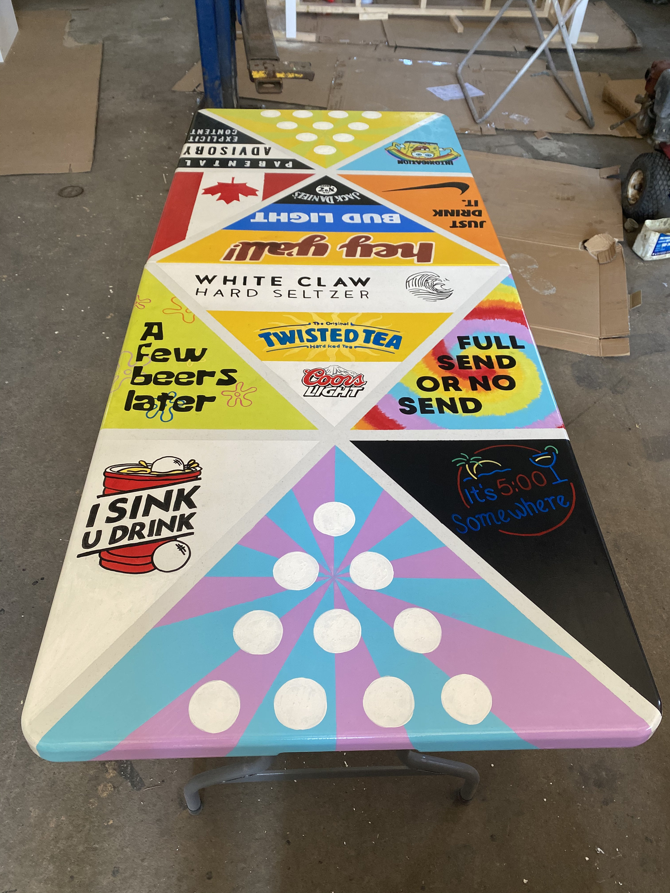 Hand Painted Beer Pong Table 