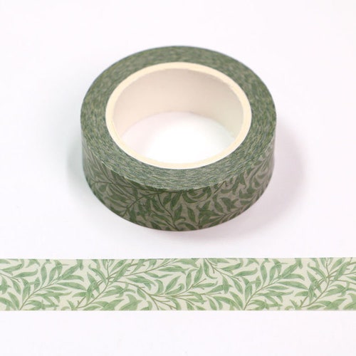 Washi tape Rattan leaf green watercolor W542