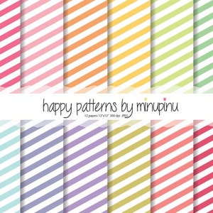 Stripes Digital Paper,Colorful Diagonal Stripes,pink orange yellow green coral citrus baby pink red violet mint,bright rainbow colors
