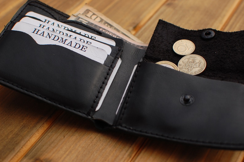 RFID Personalized Leather wallet anniversary gifts personalized mens leather wallet Mens Bifold Wallets With Coin Pocket gift for dad