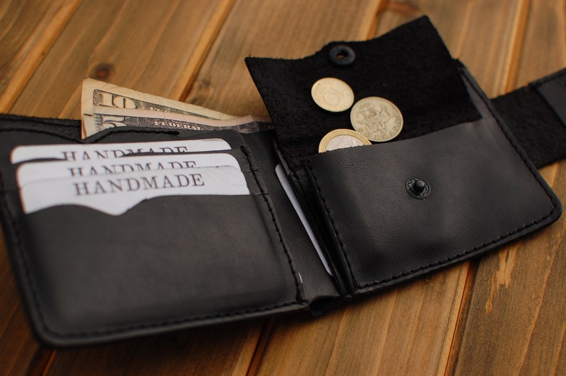 RFID Personalized Leather wallet anniversary gifts personalized mens leather wallet Mens Bifold Wallets With Coin Pocket gift for dad