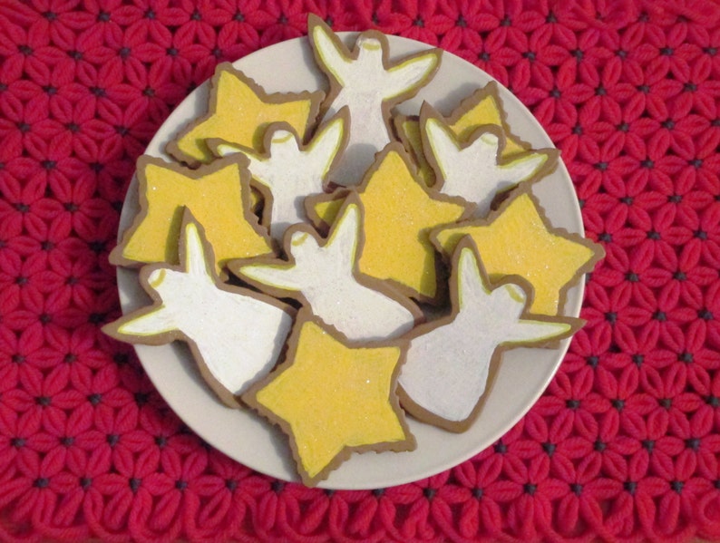 Galletas navideñas de madera de imitación (juego de 6) imagen 4