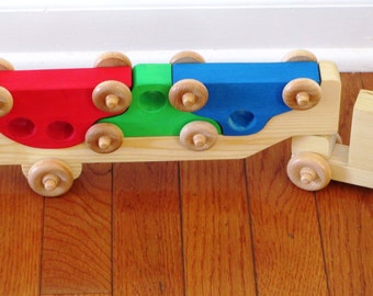 Wood Puzzle Car Carrier/child's gift
