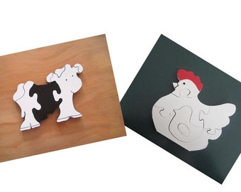 Cow and Chicken Puzzle Set