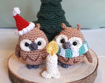 Christmas owls Holiday table decoration