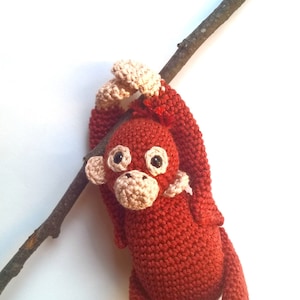 Crochet monkey, orangutan, orangutan crochet, baby orangutan, stuffed monkey, crochet monkey, orangutang, amigurumi monkey image 5