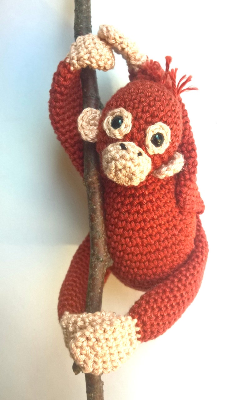 Crochet monkey, orangutan, orangutan crochet, baby orangutan, stuffed monkey, crochet monkey, orangutang, amigurumi monkey image 1