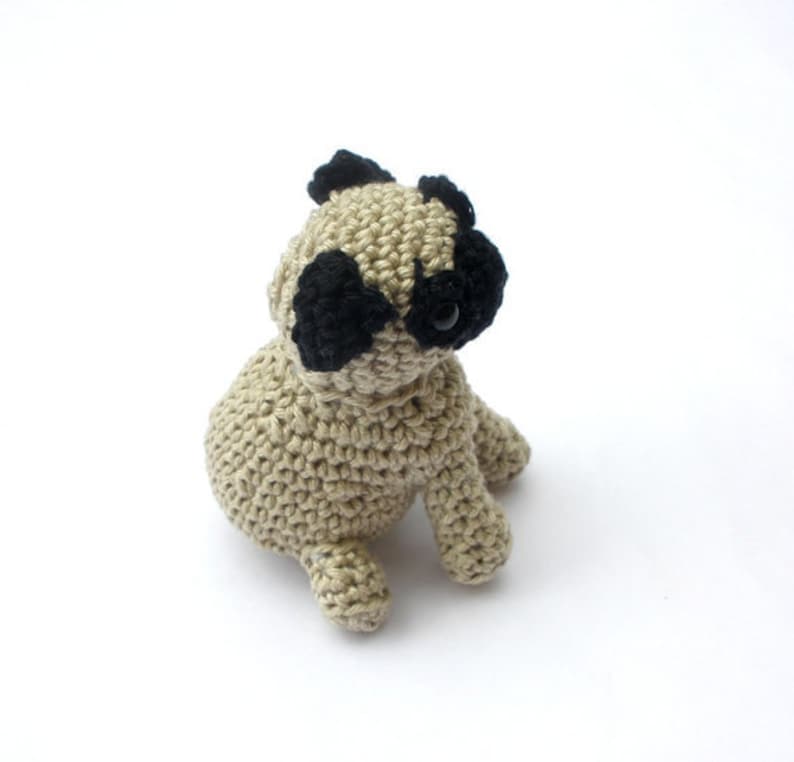 Pug stuffed animal, crochet pug dog, pug plush, amigurumi pug, pug lover gift, pug stuffed toy image 5