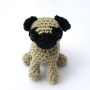 Pug stuffed animal, crochet pug dog, pug plush, amigurumi pug, pug lover gift, pug stuffed toy image 4