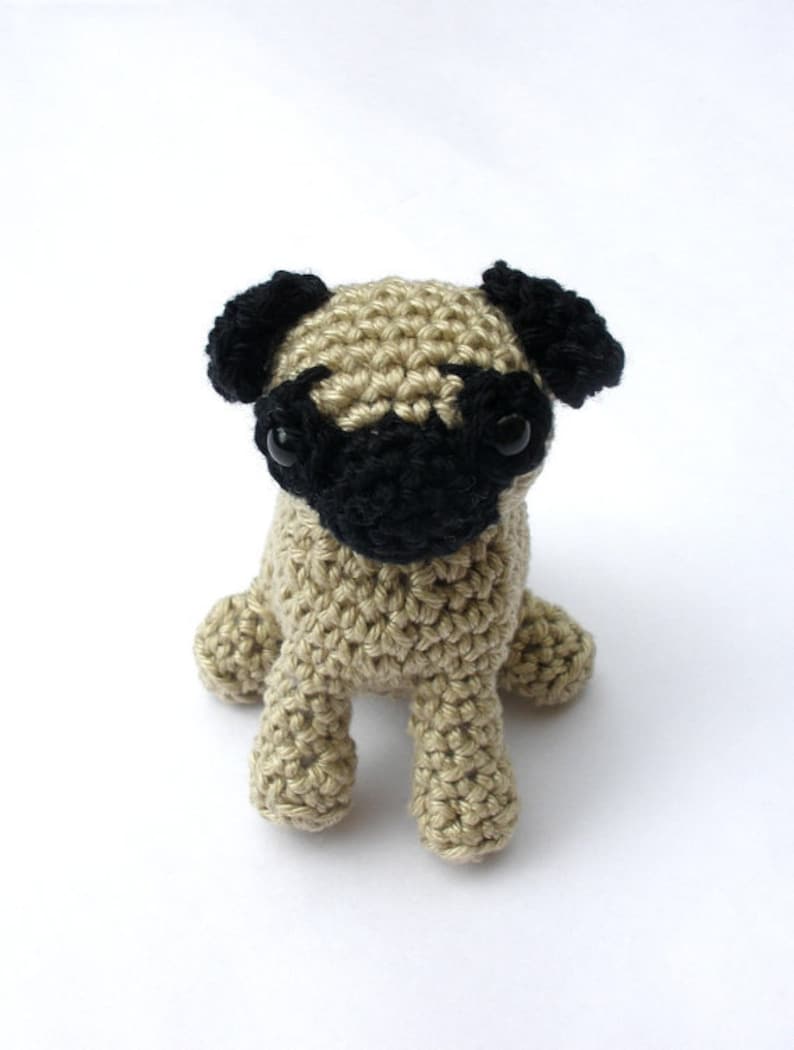 Pug stuffed animal, crochet pug dog, pug plush, amigurumi pug, pug lover gift, pug stuffed toy image 4