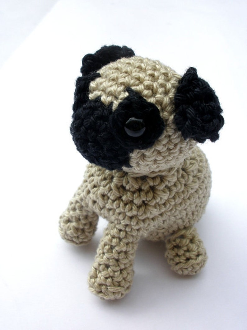 Pug stuffed animal, crochet pug dog, pug plush, amigurumi pug, pug lover gift, pug stuffed toy image 2