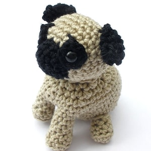 Pug stuffed animal, crochet pug dog, pug plush, amigurumi pug, pug lover gift, pug stuffed toy image 1