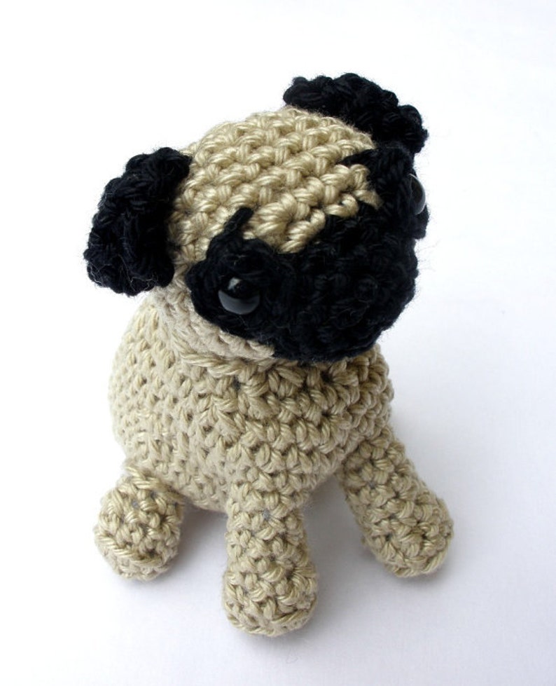 Pug stuffed animal, crochet pug dog, pug plush, amigurumi pug, pug lover gift, pug stuffed toy image 3