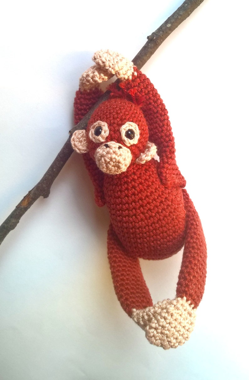 Crochet monkey, orangutan, orangutan crochet, baby orangutan, stuffed monkey, crochet monkey, orangutang, amigurumi monkey image 5