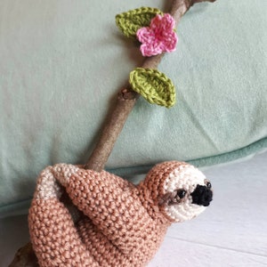 Crochet sloth stuffed animal plush toy image 9