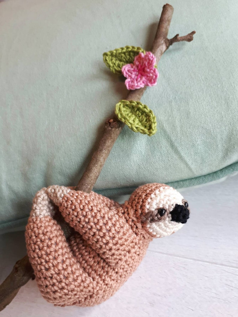 Crochet sloth stuffed animal plush toy image 9