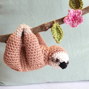 Crochet sloth stuffed animal plush toy image 1