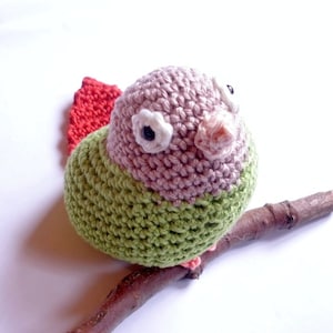 Greencheek Conure parrot stuffed animal, bird lover gift