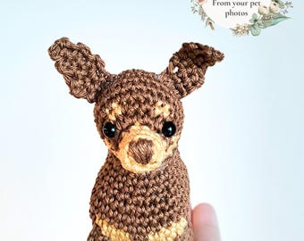 Gepersonaliseerde gehaakte huisdierenknuffel – gepersonaliseerde amigurumi-aandenken voor hond of kat