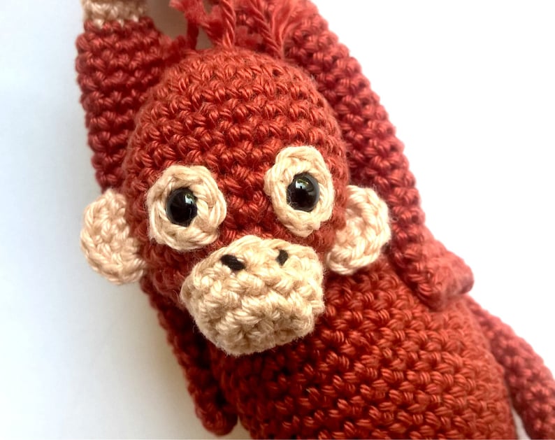 Crochet monkey, orangutan, orangutan crochet, baby orangutan, stuffed monkey, crochet monkey, orangutang, amigurumi monkey image 2