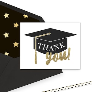 Abschlussfeier Dankeskarte zum Ausdrucken - Graduation Party Favor - Instant Download