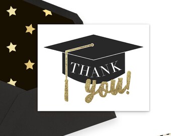 Printable Graduation Thank You Card Printable - Graduation Party Favor - Instant Download