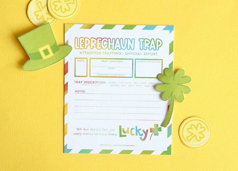 Leprechaun Letter Printable Leprechaun Trap Note St - Etsy